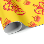 シームレスパターンキングの赤い色の冠 ラッピングペーパー (ロールコーナー)