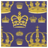 シームレスパターンキングの黄色の冠 ファブリック (クローズアップ)