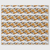 シームレスパターンジャックオランタンハロウィーン ラッピングペーパー (フラット)