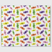 シームレスパターンデザインカラフルキャンディスハロウィーン ラッピングペーパー (フラット)