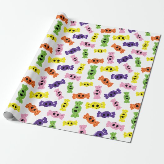 シームレスパターンデザインカラフルキャンディスハロウィーン ラッピングペーパー (アンロールド)