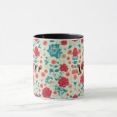 シームレスパターンデザインファブリックアートコーヒーマグ マグカップ (中央)