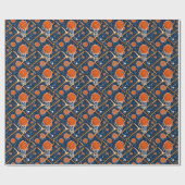 シームレスパターンバスケットボール ラッピングペーパー (フラット)