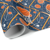 シームレスパターンバスケットボール ラッピングペーパー (ロールコーナー)