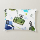 シームレスパターンパルフムボトル及び水彩文字 アクセントクッション (裏面)