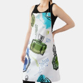 シームレスパターンパルフムボトル及び水彩文字 エプロン (インサイチュ)