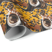 シームレスパターンブラックコーヒー愛好家 ラッピングペーパー (ロールコーナー)