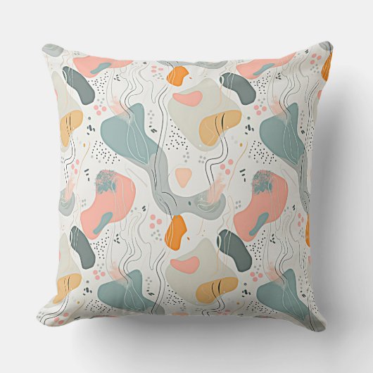 シームレスパターンメンフィススタイルデザイン、ホワイトバック クッション (正面)