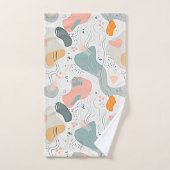 シームレスパターンメンフィススタイルデザイン、ホワイトバック バスタオルセット (ハンドタオル)