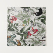 シームレスパターン手描き植物イラストレーション タペストリー (正面(横))