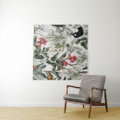 シームレスパターン手描き植物イラストレーション タペストリー (インサイチュ(横))