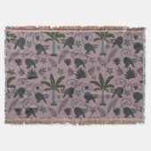シームレスパターン熱帯動物のモンキージャンプ スローブランケット (正面)