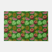 シームレスパターン熱帯果実と緑の背景 ドアマット (正面)