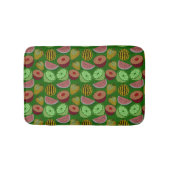 シームレスパターン熱帯果実と緑の背景 バスマット (正面)