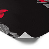 シームレスパターン赤いバラの花ヴィンテージ抽象芸術 ポスター (角)