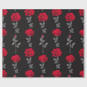 シームレスパターン赤バラ花ヴィンテージ抽象芸術 ラッピングペーパー (フラット)