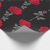 シームレスパターン赤バラ花ヴィンテージ抽象芸術 ラッピングペーパー (角)