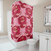 シームレスパターン金ゴールドバーガンディバラヴィンテージの美 シャワーカーテン (インサイチュ)