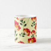 シームレスパターン、カラフル花飾り。 コーヒーマグカップ (中央)