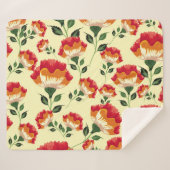 シームレスパターン、カラフル花飾り。 シェルパブランケット (正面(横))