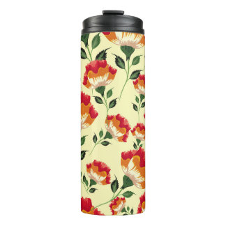 シームレスパターン、カラフル花飾り。 タンブラー