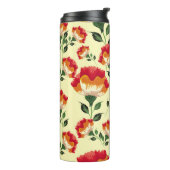 シームレスパターン、カラフル花飾り。 タンブラー (回転左)