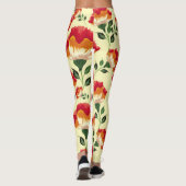 シームレスパターン、カラフル花飾り。 レギンス (裏面)