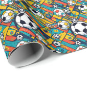 シームレスパターン サッカー スポーツ ラッピングペーパー (ロールコーナー)