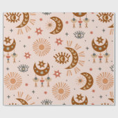 シームレスパターン（天目、月、太陽） ラッピングペーパー (フラット)
