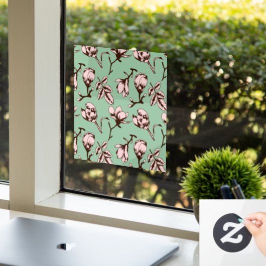 シームレスパターン、春の木の花芽 ウィンドウサイン (オフィス)