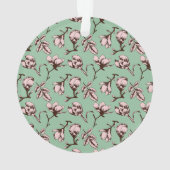 シームレスパターン、春の木の花芽 オーナメント (裏面)