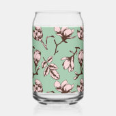 シームレスパターン、春の木の花芽 ガラス缶 (正面)