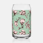 シームレスパターン、春の木の花芽 ガラス缶 (裏面)