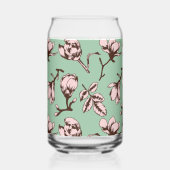 シームレスパターン、春の木の花芽 ガラス缶 (左)