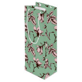 シームレスパターン、春の木の花芽 ワインギフトバッグ (裏面アングル)