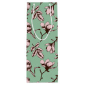 シームレスパターン、春の木の花芽 ワインギフトバッグ (裏面)