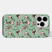シームレスパターン、春の木の花芽 iPhoneケース (裏面横)