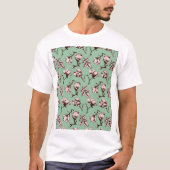 シームレスパターン、春の木の花芽 Tシャツ (正面)