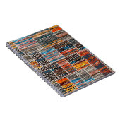 シームレスパッチワークコラージミックスキルトパターンプリント ノートブック (右側)