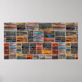 シームレスパッチワークコラージミックスキルトパターンプリント ポスター (正面)