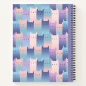 シームレスパープルピンク猫スパイラル組成物 ノートブック (裏面)