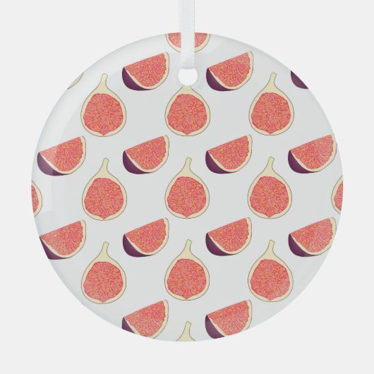 シームレスパープル図:カラフルパターン ガラスオーナメント (正面)