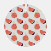 シームレスパープル図:カラフルパターン ガラスオーナメント (裏面)