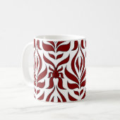 シームレスパ赤と白ターンデザイン コーヒーマグカップ (正面左)