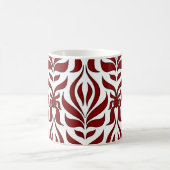 シームレスパ赤と白ターンデザイン コーヒーマグカップ (中央)