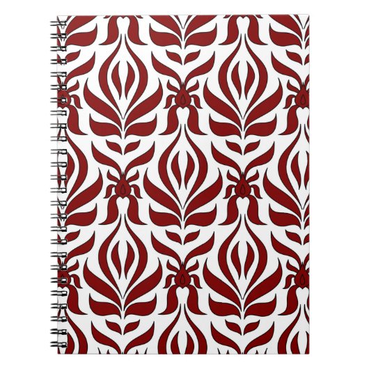 シームレスパ赤と白ターンデザイン ノートブック (正面)