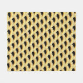 シームレスヒマワリ模様 フリースブランケット (正面(横))