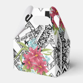 シームレスピンクの花フローラ装飾用ブラックwhit フェイバーボックス (裏面サイド)