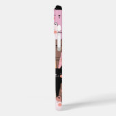 シームレスピンク猫イラストレーションモノグラム Case-Mate iPhoneケース (裏面 / 左)