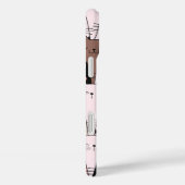 シームレスピンク猫イラストレーションモノグラム Case-Mate iPhoneケース (裏面 / 右)